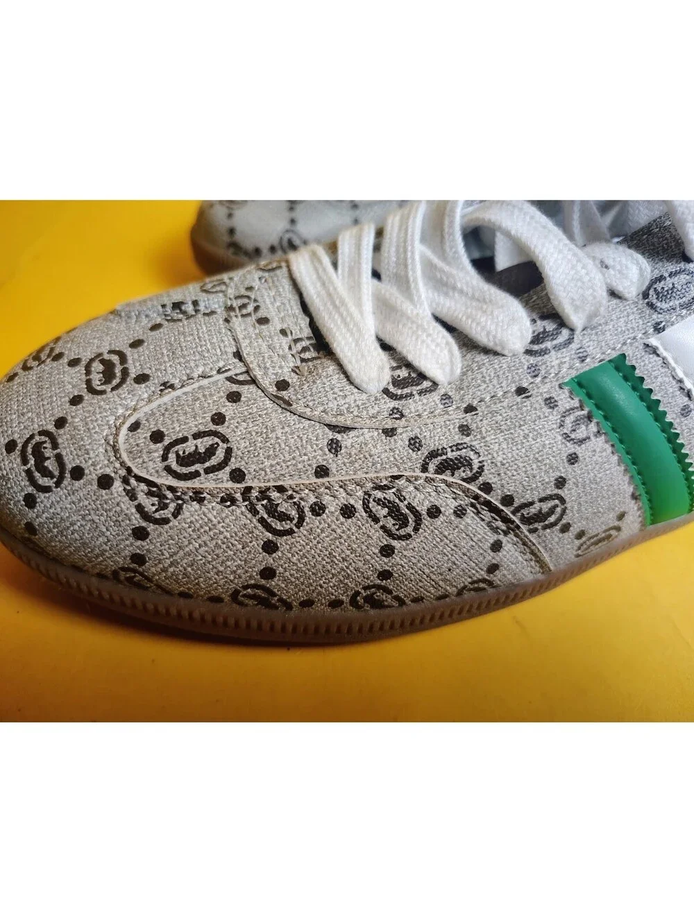 Ecko Unltd Monogram Low Top Sneakers Green White Grey Rhino Men's Size 8.5 Used